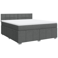 vidaXL sötétszürke szövet rugós ágy matraccal 180 x 200 cm (3287148) ágy és ágykellék