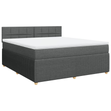 vidaXL sötétszürke szövet rugós ágy matraccal 180 x 200 cm (3287536) ágy és ágykellék