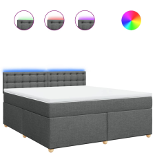 vidaXL sötétszürke szövet rugós ágy matraccal 180 x 200 cm (3289074) ágy és ágykellék