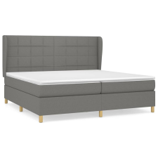 vidaXL sötétszürke szövet rugós ágy matraccal 200 x 200 cm (3128550) ágy és ágykellék