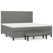 vidaXL sötétszürke szövet rugós ágy matraccal 200 x 200 cm (3136462) ágy és ágykellék