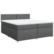 vidaXL sötétszürke szövet rugós ágy matraccal 200 x 200 cm (3286781) ágy és ágykellék