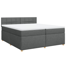 vidaXL sötétszürke szövet rugós ágy matraccal 200 x 200 cm (3286788) ágy és ágykellék