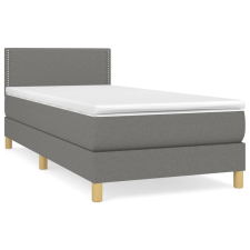 vidaXL sötétszürke szövet rugós ágy matraccal 80 x 200 cm (3140490) ágy és ágykellék