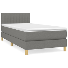 vidaXL sötétszürke szövet rugós ágy matraccal 80 x 200 cm (3140730) ágy és ágykellék