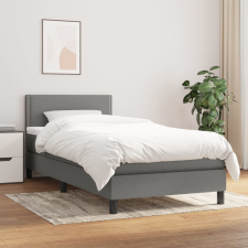 vidaXL sötétszürke szövet rugós ágy matraccal 90 x 200 cm ágy és ágykellék
