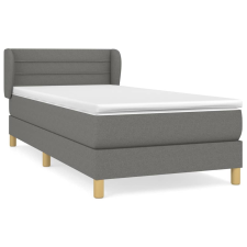 vidaXL sötétszürke szövet rugós ágy matraccal 90 x 200 cm (3126854) ágy és ágykellék