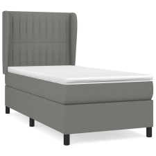 vidaXL sötétszürke szövet rugós ágy matraccal 90 x 200 cm (3128094) ágy és ágykellék