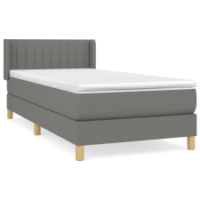 vidaXL sötétszürke szövet rugós ágy matraccal 90 x 200 cm (3130402) ágy és ágykellék