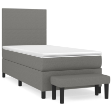 vidaXL sötétszürke szövet rugós ágy matraccal 90 x 200 cm (3136406) ágy és ágykellék