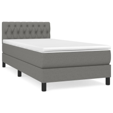 vidaXL sötétszürke szövet rugós ágy matraccal 90 x 200 cm (3140266) ágy és ágykellék