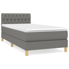 vidaXL sötétszürke szövet rugós ágy matraccal 90 x 200 cm (3140826) ágy és ágykellék