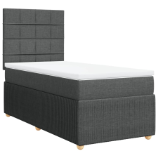 vidaXL sötétszürke szövet rugós ágy matraccal 90 x 200 cm (3291940) ágy és ágykellék