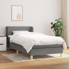 vidaXL Sötétszürke szövet rugós ágy matraccal 90x190 cm bútor