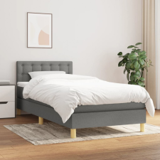 vidaXL sötétszürke szövet rugós ágy matraccal 90x190 cm ágy és ágykellék