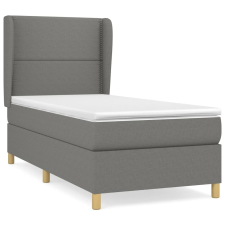 vidaXL sötétszürke szövet rugós ágy matraccal 90x190 cm (3128406) ágy és ágykellék