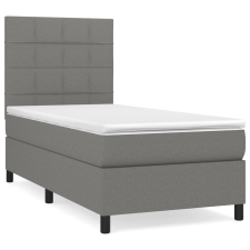 vidaXL sötétszürke szövet rugós ágy matraccal 90x190 cm (3141738) ágy és ágykellék