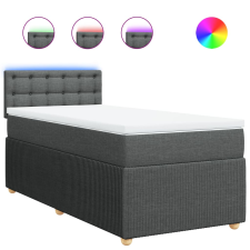 vidaXL sötétszürke szövet rugós ágy matraccal 90x190 cm (3289626) ágy és ágykellék