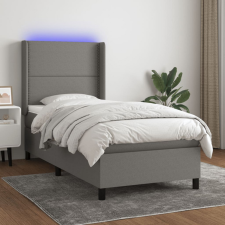 vidaXL sötétszürke szövet rugós és LED-es ágy matraccal 100x200 cm ágy és ágykellék