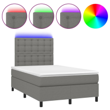 vidaXL sötétszürke szövet rugós és LED-es ágy matraccal 120x190 cm ágy és ágykellék