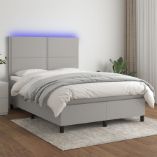 vidaXL sötétszürke szövet rugós és LED-es ágy matraccal 140x190 cm ágy és ágykellék