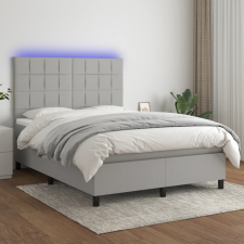 vidaXL Sötétszürke szövet rugós és LED-es ágy matraccal 140x190 cm ágy és ágykellék