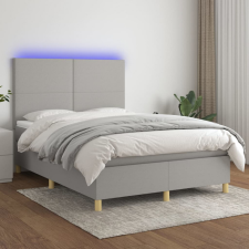 vidaXL sötétszürke szövet rugós és LED-es ágy matraccal 140x190 cm ágy és ágykellék