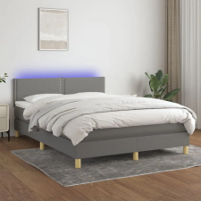 vidaXL sötétszürke szövet rugós és LED-es ágy matraccal 140x200 cm ágy és ágykellék
