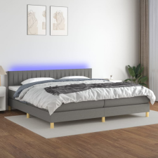 vidaXL sötétszürke szövet rugós és LED-es ágy matraccal 200x200 cm ágy és ágykellék