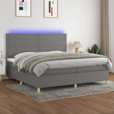 vidaXL sötétszürke szövet rugós és LED-es ágy matraccal 200x200 cm ágy és ágykellék
