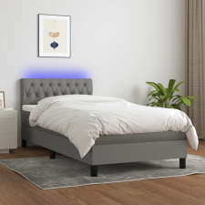 vidaXL sötétszürke szövet rugós és LED-es ágy matraccal 90x190 cm ágy és ágykellék