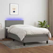 vidaXL sötétszürke szövet rugós és LED-es ágy matraccal 90x190 cm ágy és ágykellék