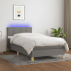 vidaXL sötétszürke szövet rugós és LED-es ágy matraccal 90x200 cm