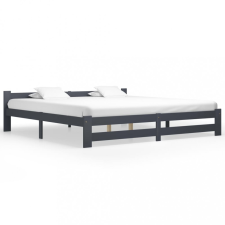 vidaXL Sötétszürke tömör fenyőfa ágykeret 200 x 200 cm ágy és ágykellék