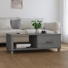 vidaXL sötétszürke tömör fenyőfa dohányzóasztal 100 x 55 x 35 cm bútor