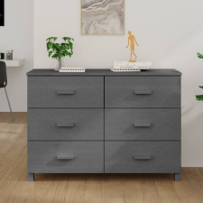 vidaXL sötétszürke tömör fenyőfa tálalószekrény 113 x 40 x 80 cm bútor