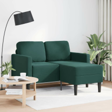 vidaXL sötétzöld bársony 2 üléses kanapé L-alakú kanapéval 125 cm bútor