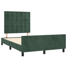 vidaXL sötétzöld bársony ágykeret fejtámlával 120 x 190 cm (3270605) ágy és ágykellék