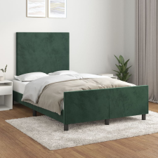 vidaXL sötétzöld bársony ágykeret fejtámlával 120 x 200 cm ágy és ágykellék