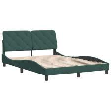 vidaXL sötétzöld bársony ágykeret fejtámlával 140 x 190 cm (3207920) ágy és ágykellék