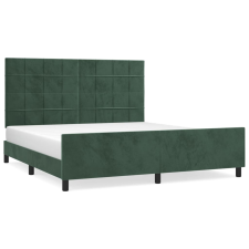 vidaXL sötétzöld bársony ágykeret fejtámlával 160 x 200 cm (3125766) ágy és ágykellék