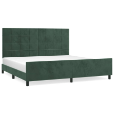 vidaXL sötétzöld bársony ágykeret fejtámlával 200 x 200 cm (3125778) ágy és ágykellék