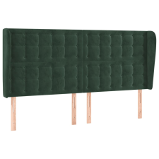 vidaXL sötétzöld bársony fejtámla szárnyakkal203x23x118/128 cm (3118459) ágy és ágykellék