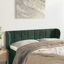vidaXL sötétzöld bársony fejtámla szárnyakkal 147x23x78/88 cm ágy és ágykellék
