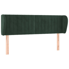 vidaXL sötétzöld bársony fejtámla szárnyakkal 147x23x78/88 cm  (3117433) ágy és ágykellék