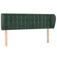 vidaXL sötétzöld bársony fejtámla szárnyakkal 147x23x78/88 cm (3117629) ágy és ágykellék