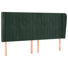 vidaXL sötétzöld bársony fejtámla szárnyakkal 163 x 23 x 118/128 cm (3118251) ágy és ágykellék