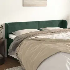 vidaXL sötétzöld bársony fejtámla szárnyakkal 163x23x78/88 cm ágy és ágykellék