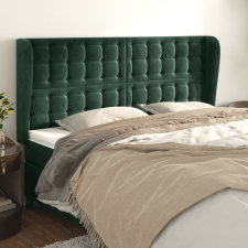 vidaXL sötétzöld bársony fejtámla szárnyakkal 183x23x118/128 cm ágy és ágykellék