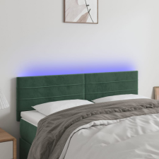 vidaXL sötétzöld bársony LED-es fejtámla 144x5x78/88 cm ágy és ágykellék